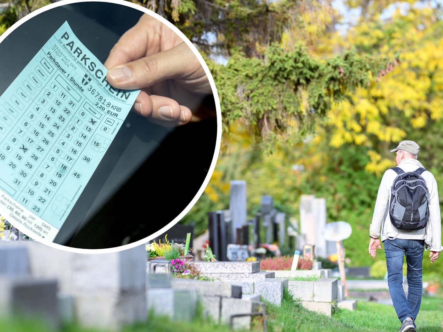 Die Parkpickerl können zu Allerheiligen in Wien im Handschuhfach bleiben.