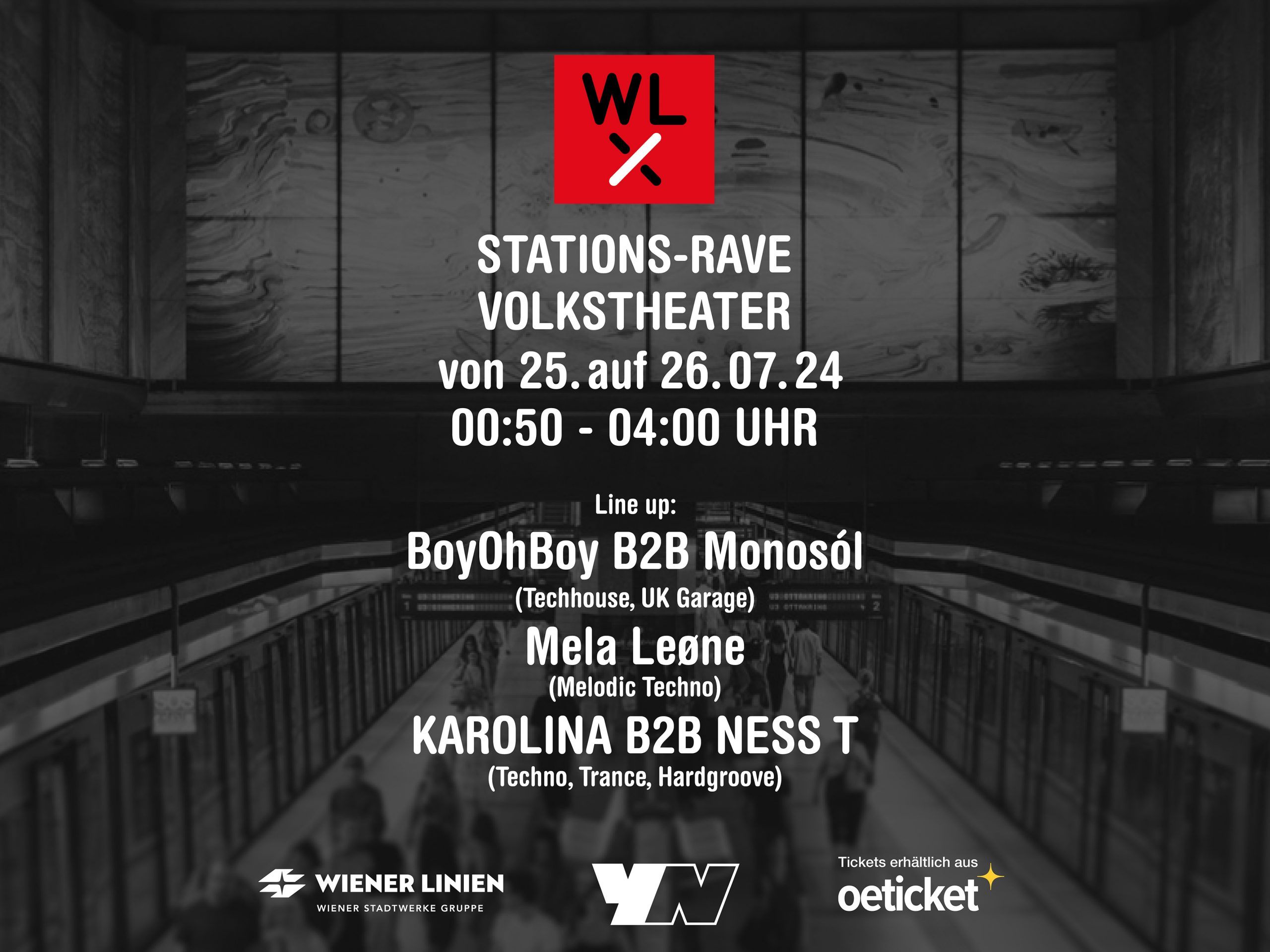 Die Wiener Linien veranstalten erstmals eine Rave-Party in einer U-Bahn-Station.