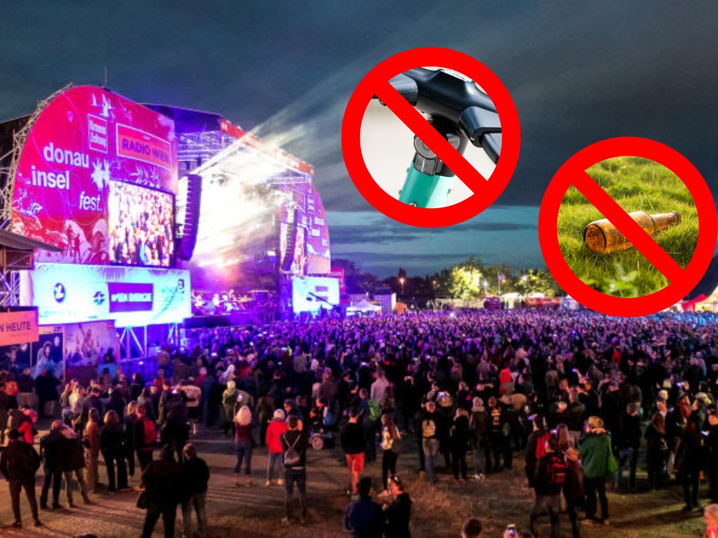 Am Donauinselfest sind zahlreiche Gegenstände verboten.