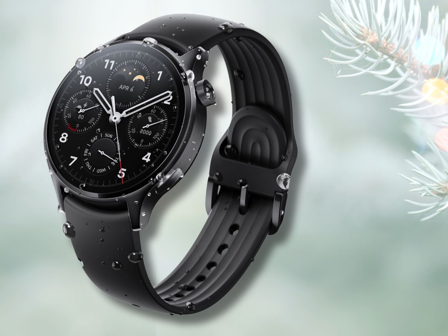 Verlässlicher Begleiter zu jeder Zeit: Xiaomi Watch S1 Pro Black Case with Black Fluorubber Strap gewinnen.